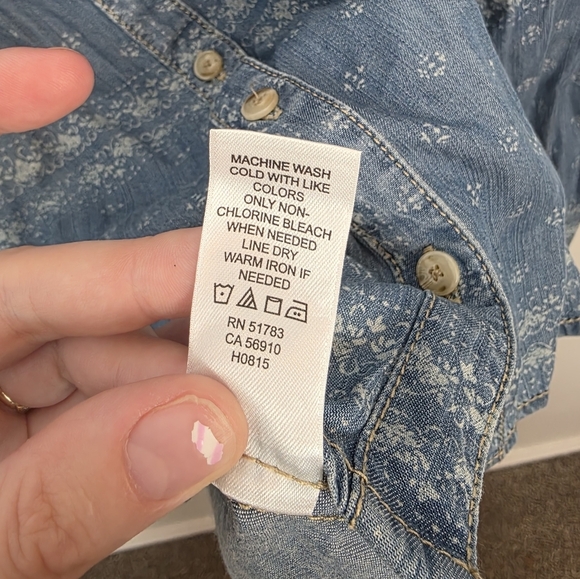 NEW Maurices Blue White Long Sleeve Button Up Western Rodeo Cowgirl Shirt Sz XL - Picture 10 of 11